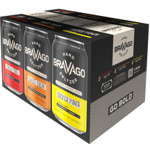 Load image into Gallery viewer, Bravago hard seltzer 6-pack box back

