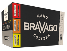 Load image into Gallery viewer, Bravago hard seltzer 6-pack box
